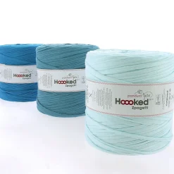 Hoooked Zpagetti Medium tricotgarn 900 g turkis – Turqoise/Aqua shades ZP005-21, pris pr. stk.