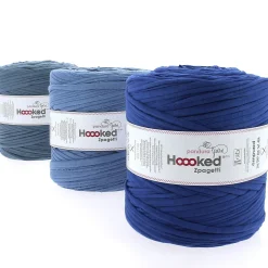 Hoooked Zpagetti Medium tricotgarn 900 g blå – Mid Blue shades ZP005-15, pris pr. stk.