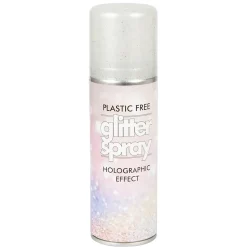 Hårspray glitter multifarvet 100 ml, holografisk effekt, giv håret bling til fest og karneval!