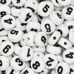 Hvide talperler 0-9 – 150 stk. Sorte tal