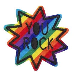 Iron-on applikation you rock, Ø 55 mm