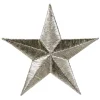 Iron-on stjerne, sølvfarvet 7×7 cm