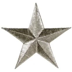 Iron-on stjerne, sølvfarvet 7×7 cm