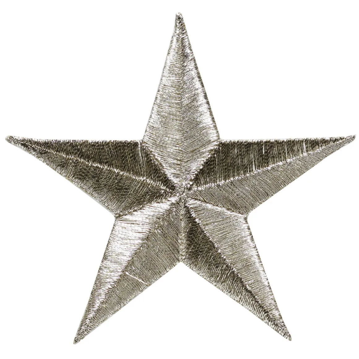 Iron-on stjerne, sølvfarvet 7×7 cm