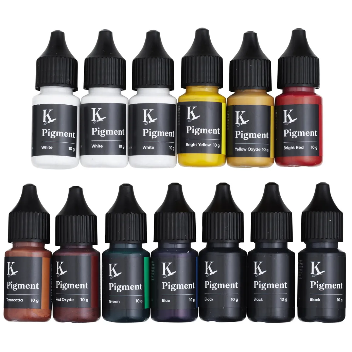 Jesmonite Pigment set 13×10 g – farv din Jesmonite under støbeprocessen