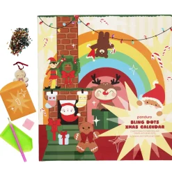 Julekalender Bling Dots, perleplade med 24 fine små motiver med farverige Bling Dots!