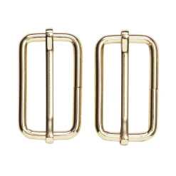 Justerbart taskespænde 2-pak – 47×23 mm, guldfarvet. Maks. rembredde 45 mm