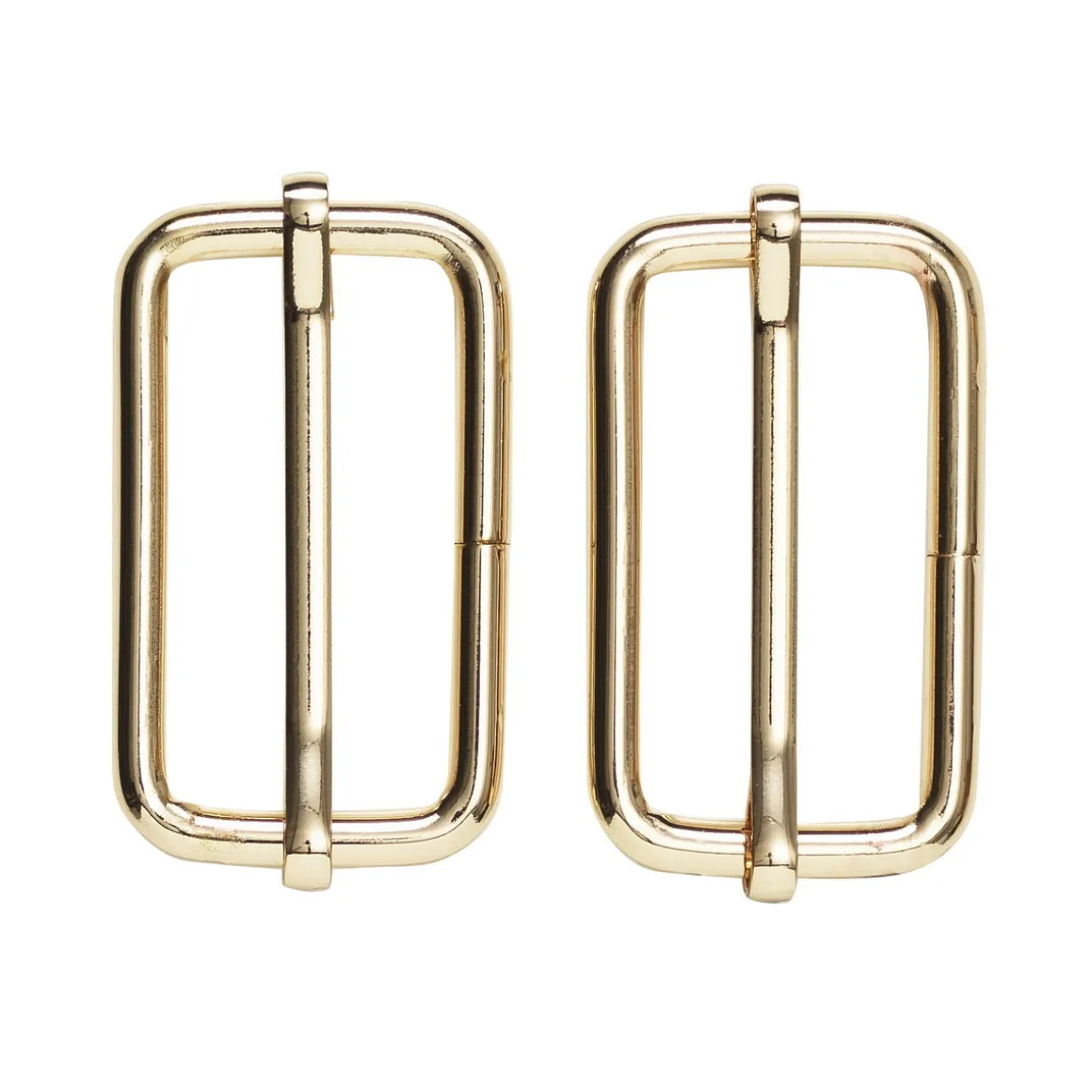 Justerbart taskespænde 2-pak – 47×23 mm, guldfarvet. Maks. rembredde 45 mm
