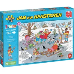 JVH Junior Puslespil Ice Skating – 240 brikkers børnepuslespil af Jan van Haasteren, 33,5×48,5 cm