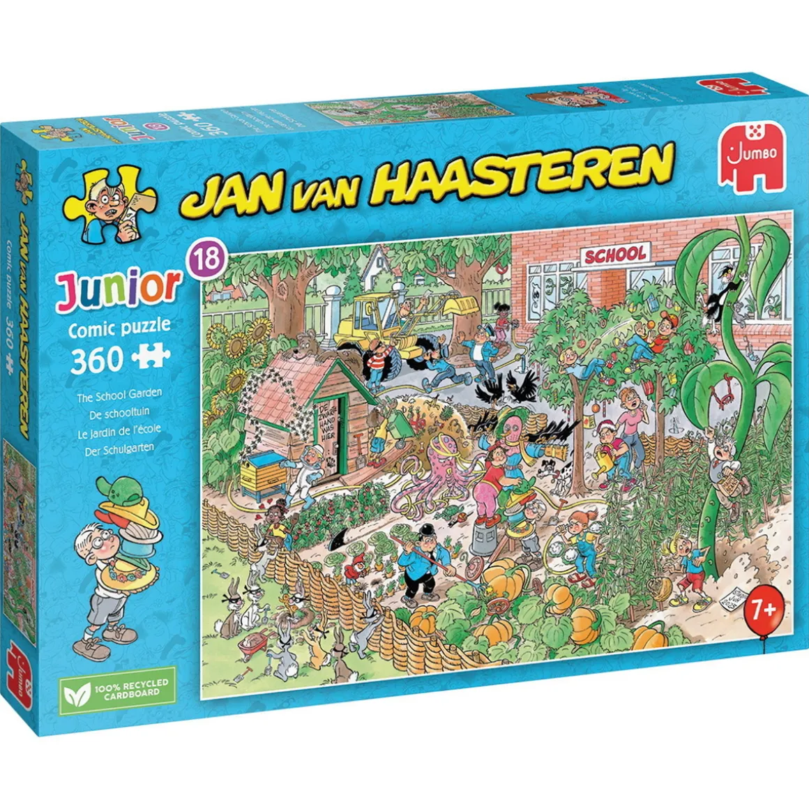 JVH Junior Puslespil School Garden – 360 brikkers børnepuslespil af Jan van Haasteren, 33,5×48,5 cm