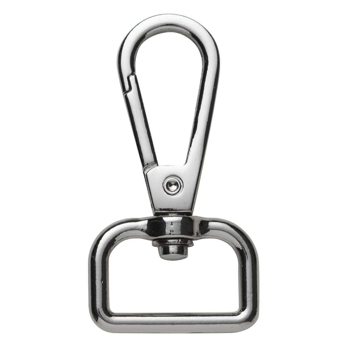 Karabinhage af metal, sølvfarvet, 2,2×4,8 cm
