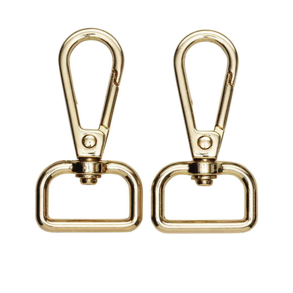 Karabinhager, karabinlås til skulderrem 2-pak, guldfarvet 50×25 mm, 20 mm åbning