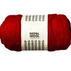 Kartet uld 150 g rød