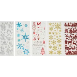 Klistermærker, 2×5 ark stickers fyldt med glitrende julemotiver.