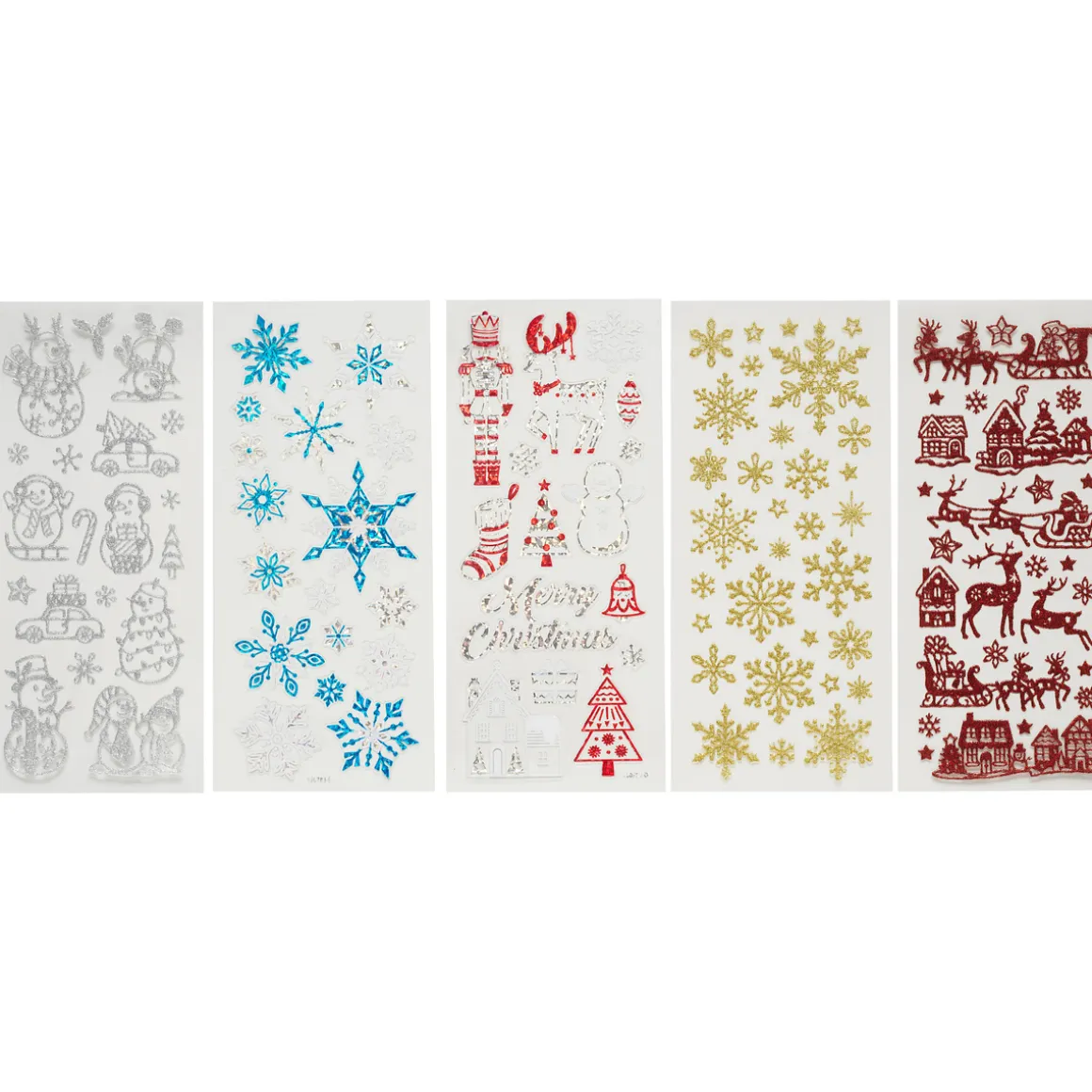 Klistermærker, 2×5 ark stickers fyldt med glitrende julemotiver.
