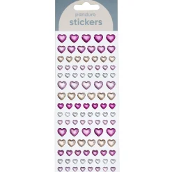 Klistermærker puffy stickers 102 store og små iriserende hjerter, som glitrer
