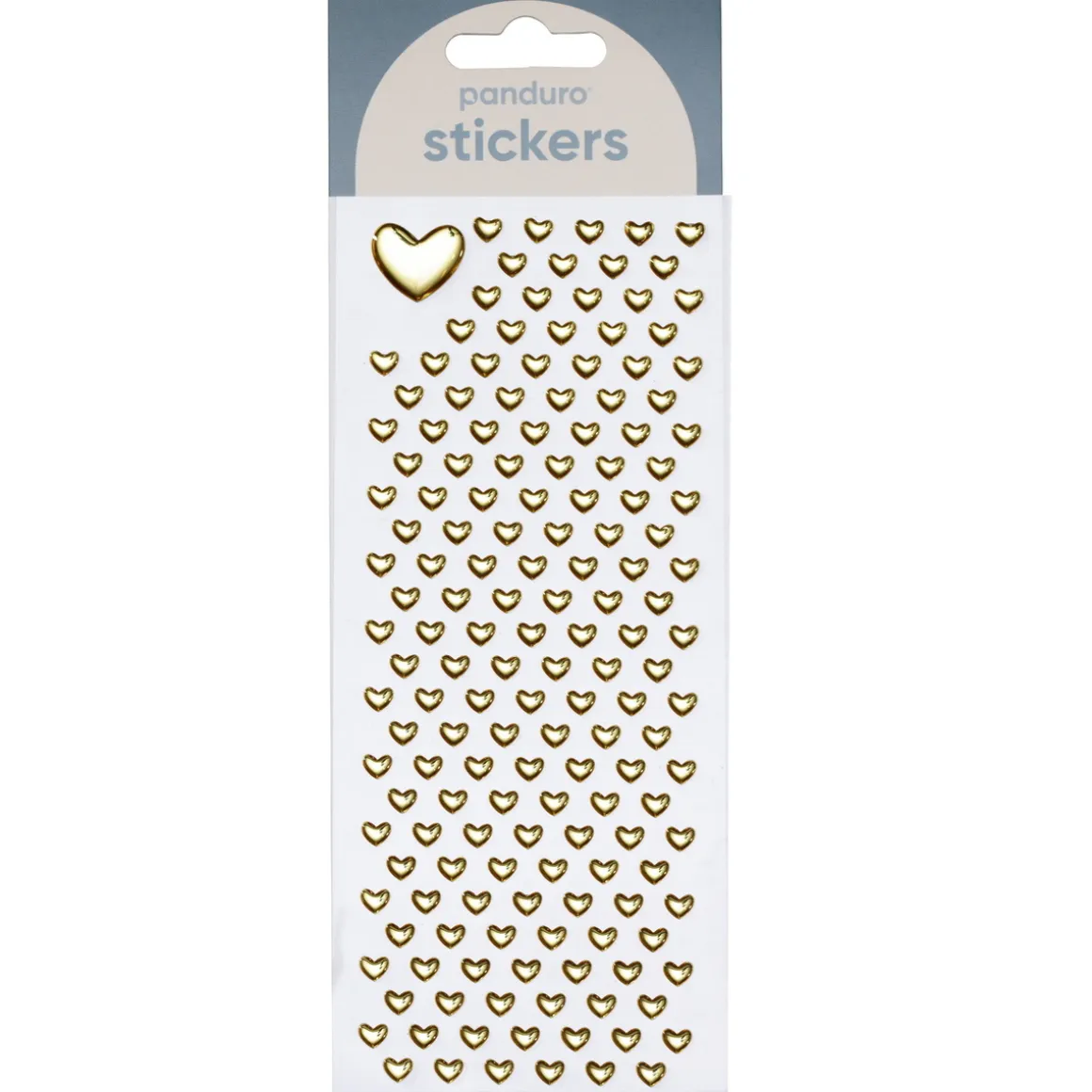 Klistermærker puffy stickers 163 skinnende guldhjerter – 162 små og 1 stort
