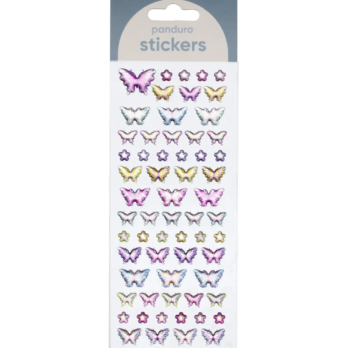 Klistermærker puffy stickers 62 sommerfugle & stjerner, som glitrer og changerer