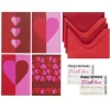 Kortkit Hjerte, Valentinsdag & Valentine’s – 4 × A5-kort, kuverter og stickers-ark