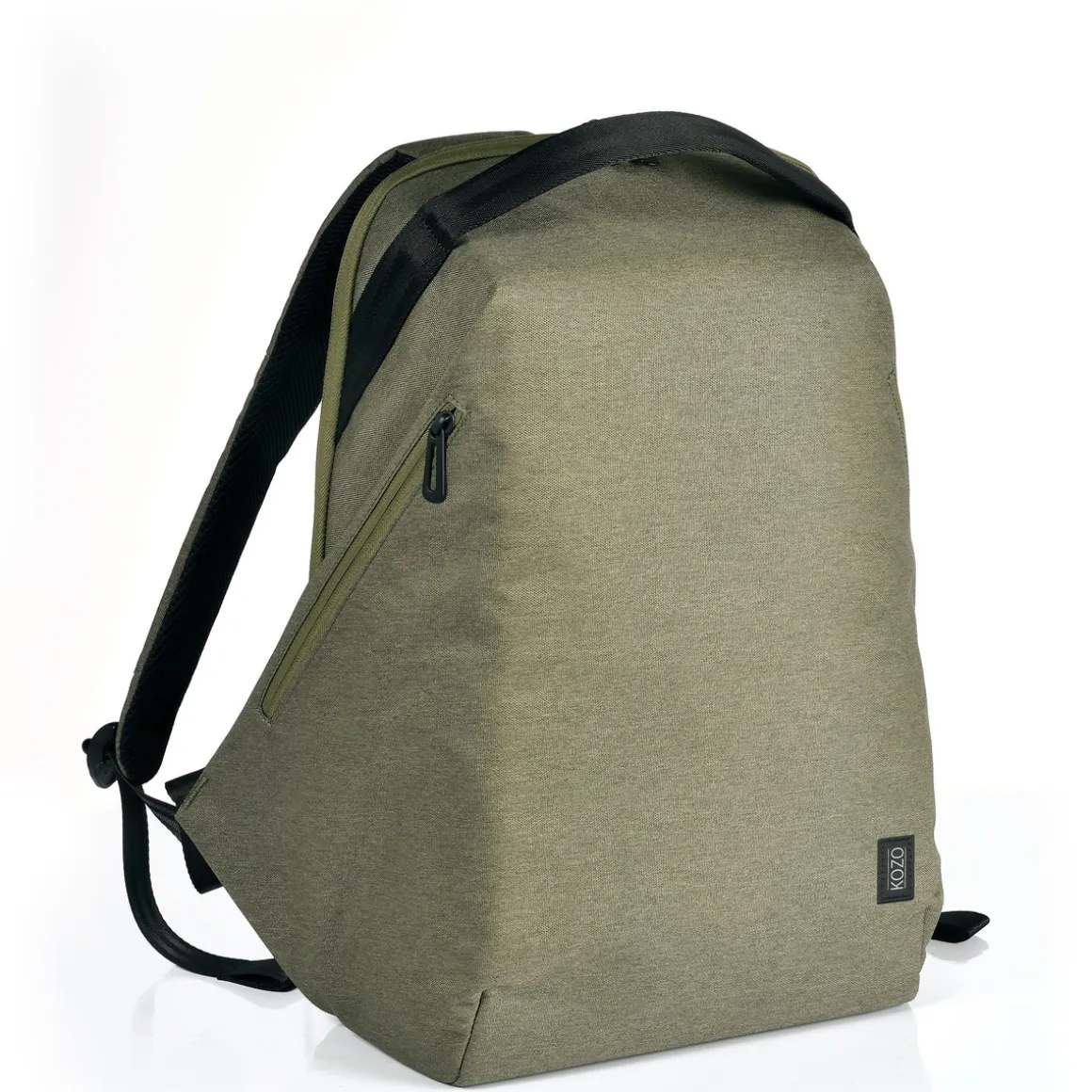 KOZO rygsæk, fremstillet af genvundne PET-flasker, olive. Mål: 35×49×15 cm