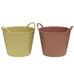 Kæphest-spande, 2 stk. Hold orden i stalden! H. 11,5 cm, Ø12,5 cm