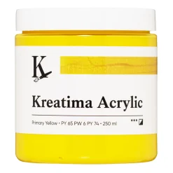 Kreatima Acrylic akrylfarve 250 ml – Primary Yellow PY 65 PW 6 PY 74