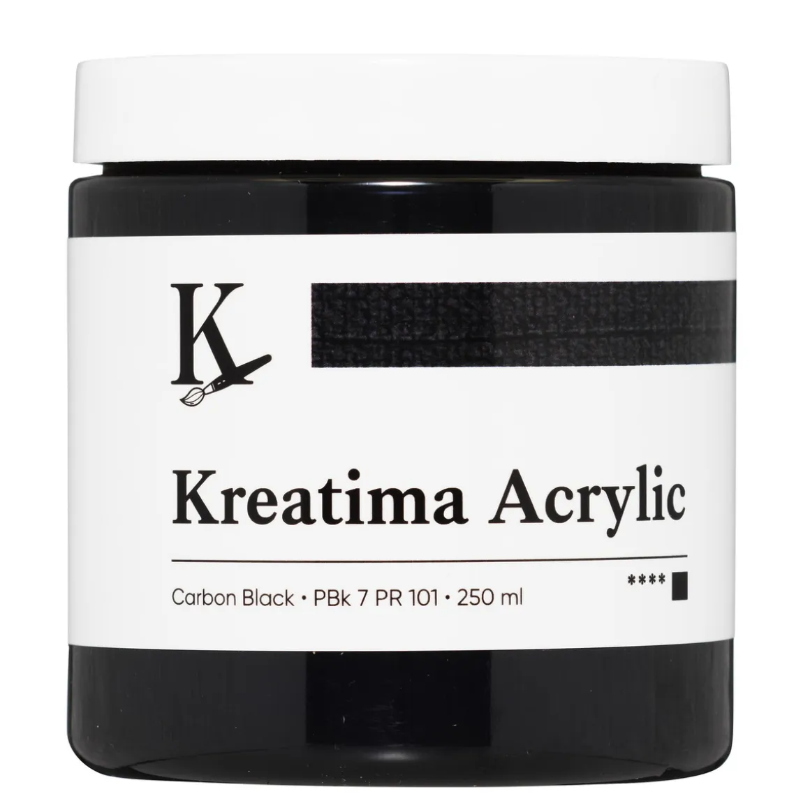Kreatima Acrylic akrylfarve 250 ml – Carbon Black PBk 7 PR 101