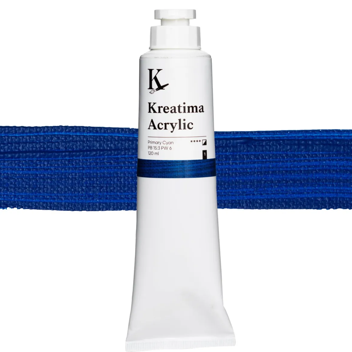 Kreatima Acrylic akrylfarve 120 ml – Primary Cyan PB 15:3 PW 6