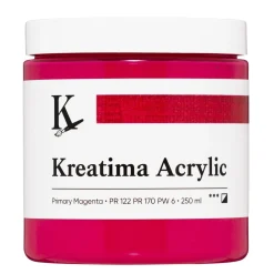 Kreatima Acrylic akrylfarve 250 ml – Primary Magenta PR 122 PR 170 PW 6