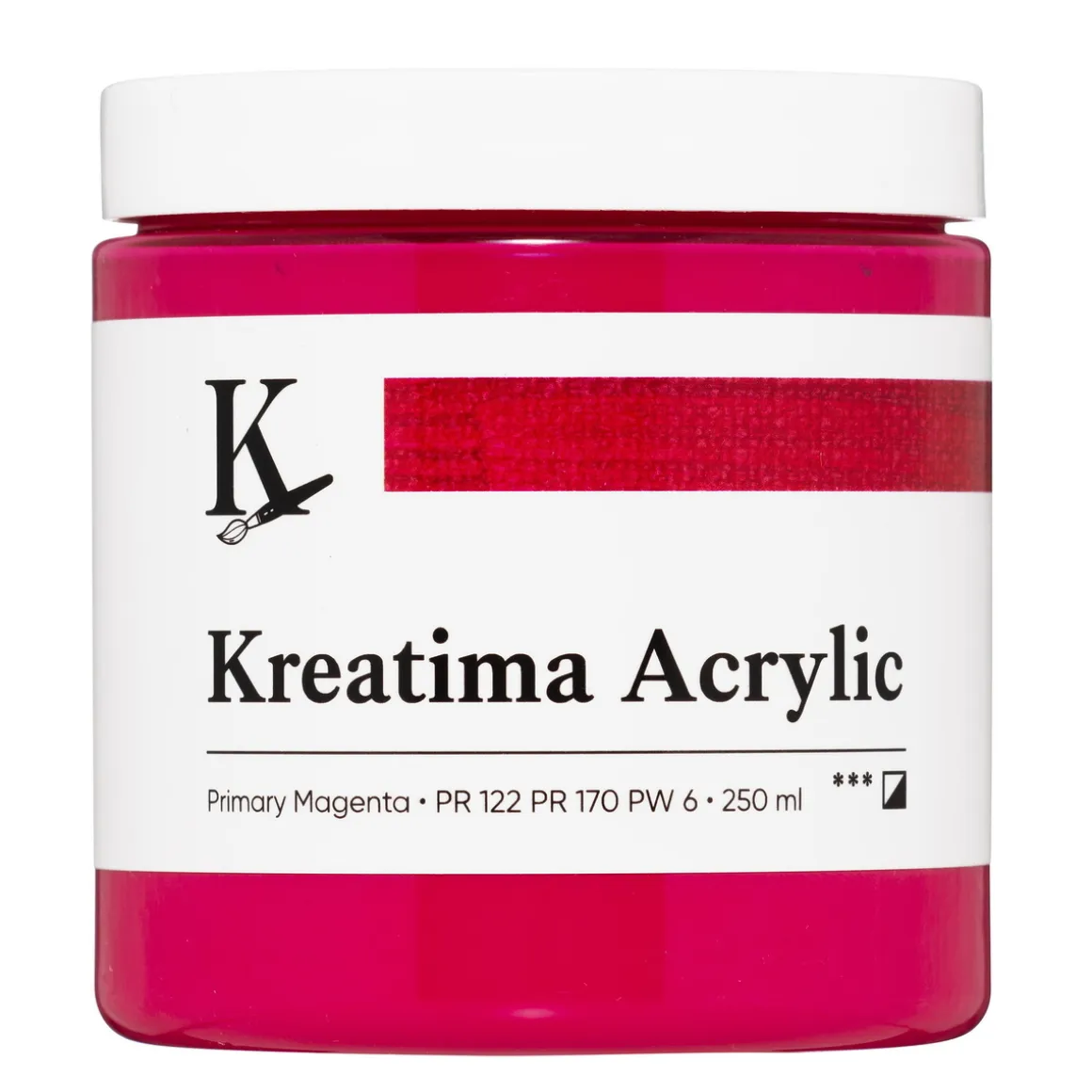 Kreatima Acrylic akrylfarve 250 ml – Primary Magenta PR 122 PR 170 PW 6