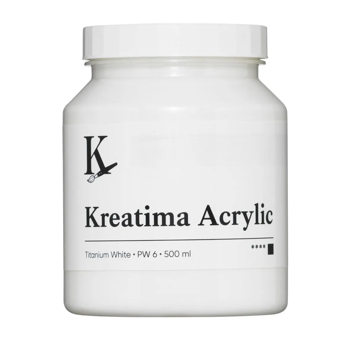 Kreatima Acrylic akrylmaling 500 ml – Titanium White PW 6