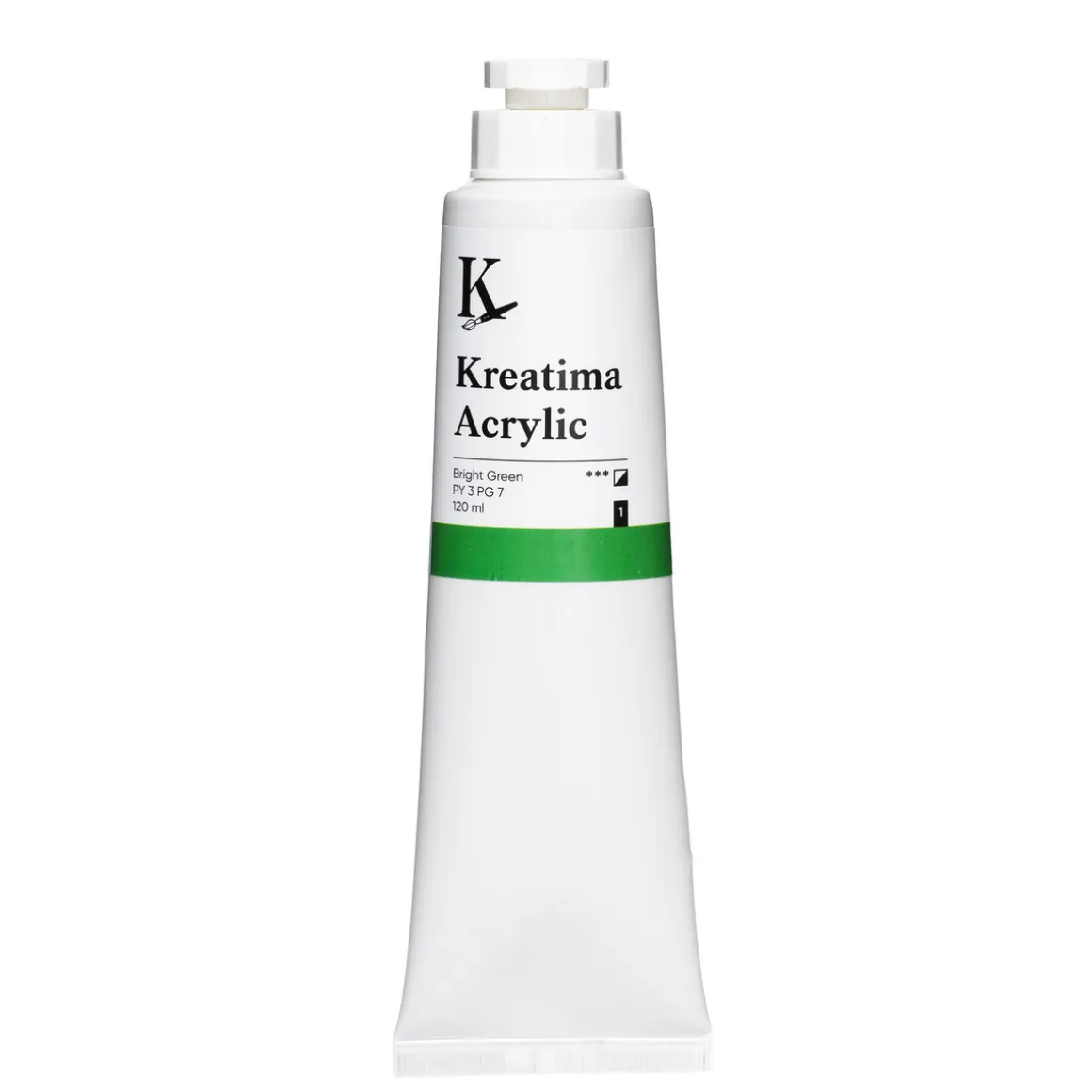 Kreatima Acrylic akrylmaling 120 ml – Bright Green PY 3 PG 7