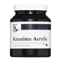 Kreatima Acrylic akrylmaling 500 ml – Carbon Black PBk 7 PR 101