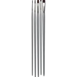 Kreatima Acrylic Sæt med 5 pensler til akrylmaling – Flat 4, 12, Round 6, 12, Oval 10