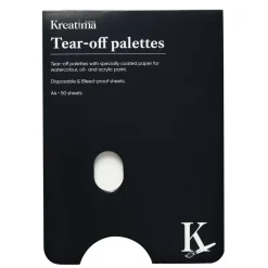 Kreatima afrivningspalet A4 (210×297 mm), 50 bestrøgne ark til olie-, akvarel- og akrylfarve