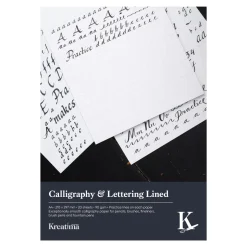 Kreatima Calligraphy & Lettering linjeret kalligrafiblok, A4 (210×297 mm), 20 ark, 100 g/m²