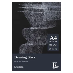 Kreatima Drawing Black tegneblok A4 (210x297 mm), 30 sorte ark, 170 g/m²