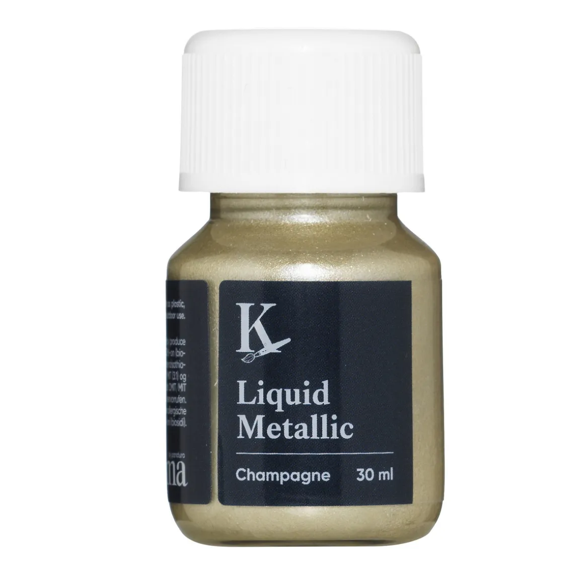 Kreatima Liquid Metallic 30 ml, vandbaseret metallicfarve – Champagne