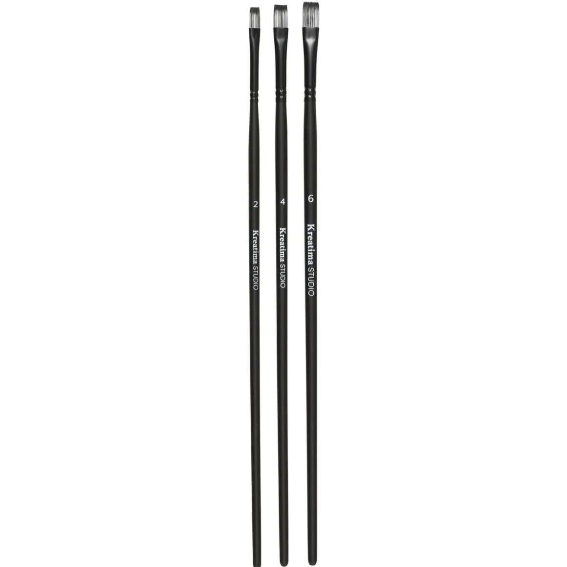 Kreatima pensel Studio Flat 3-pak, #2, 4, 6 – syntetpensler, flad børste