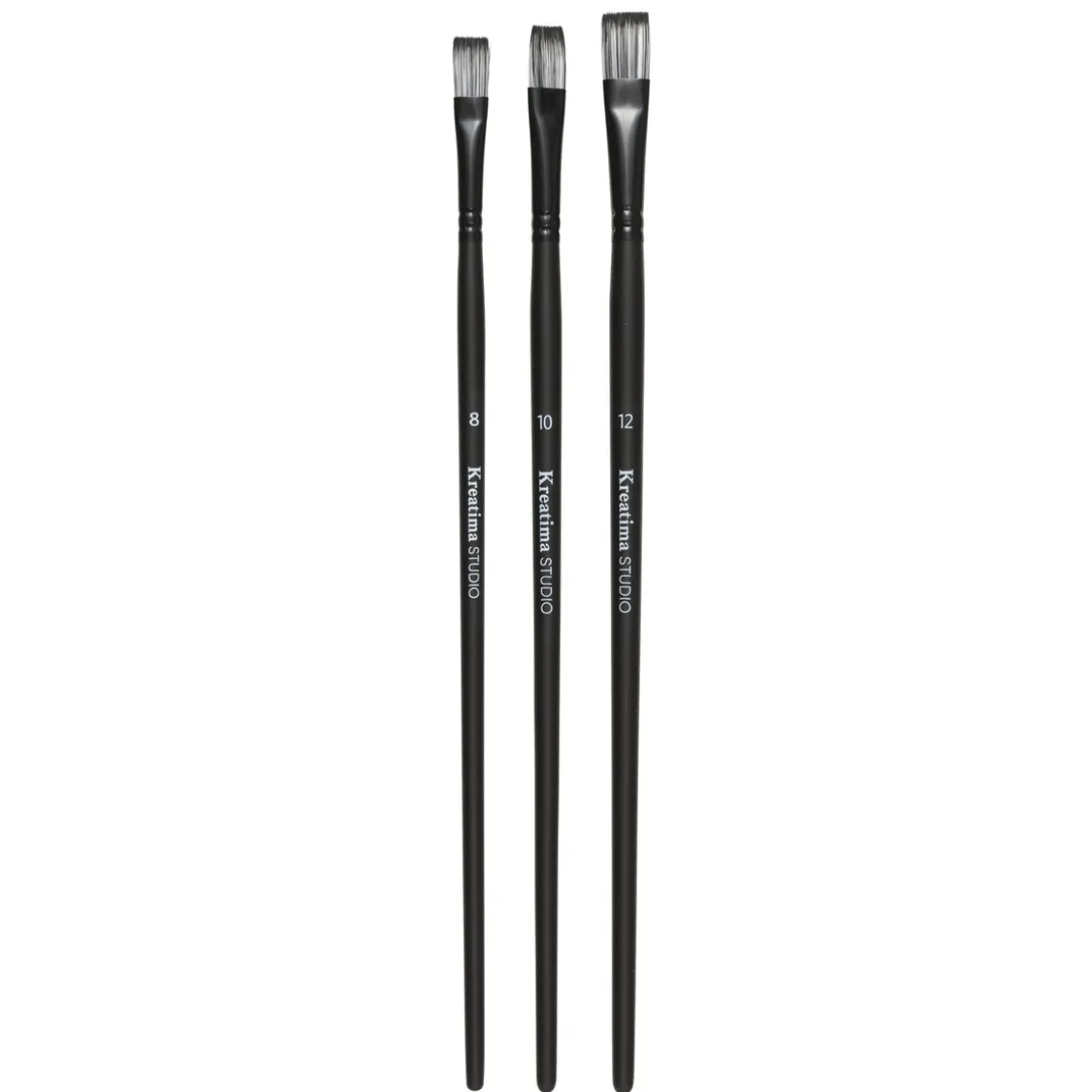 Kreatima pensel Studio Flat 3-pak, #8, 10, 12 – syntetpensler, flad børste