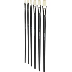 Kreatima Pensel Studio Flat 6-pak, #2, 4, 6, 8, 10, 12 – svinehårspensler med flad børste