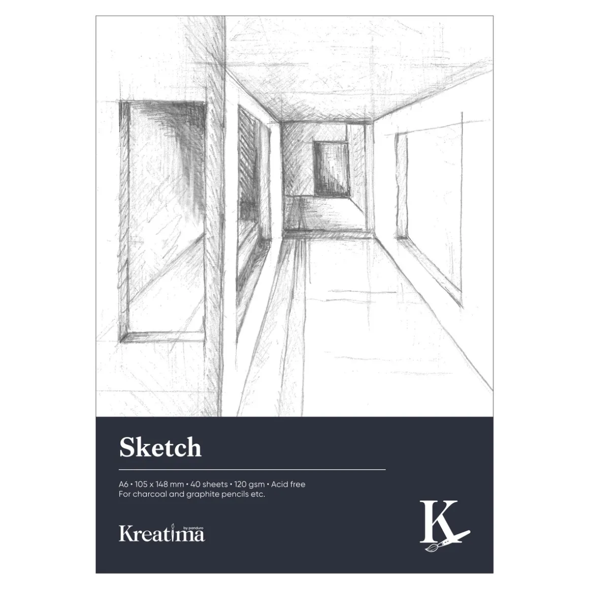 Kreatima Sketch skitseblok A6 – 105×148 mm, 40 ark, 120 g/m²