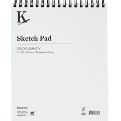 Kreatima Studio Sketch spiralbundet skitseblok F3 (220x270 mm), 100 ark, 80 g/m²