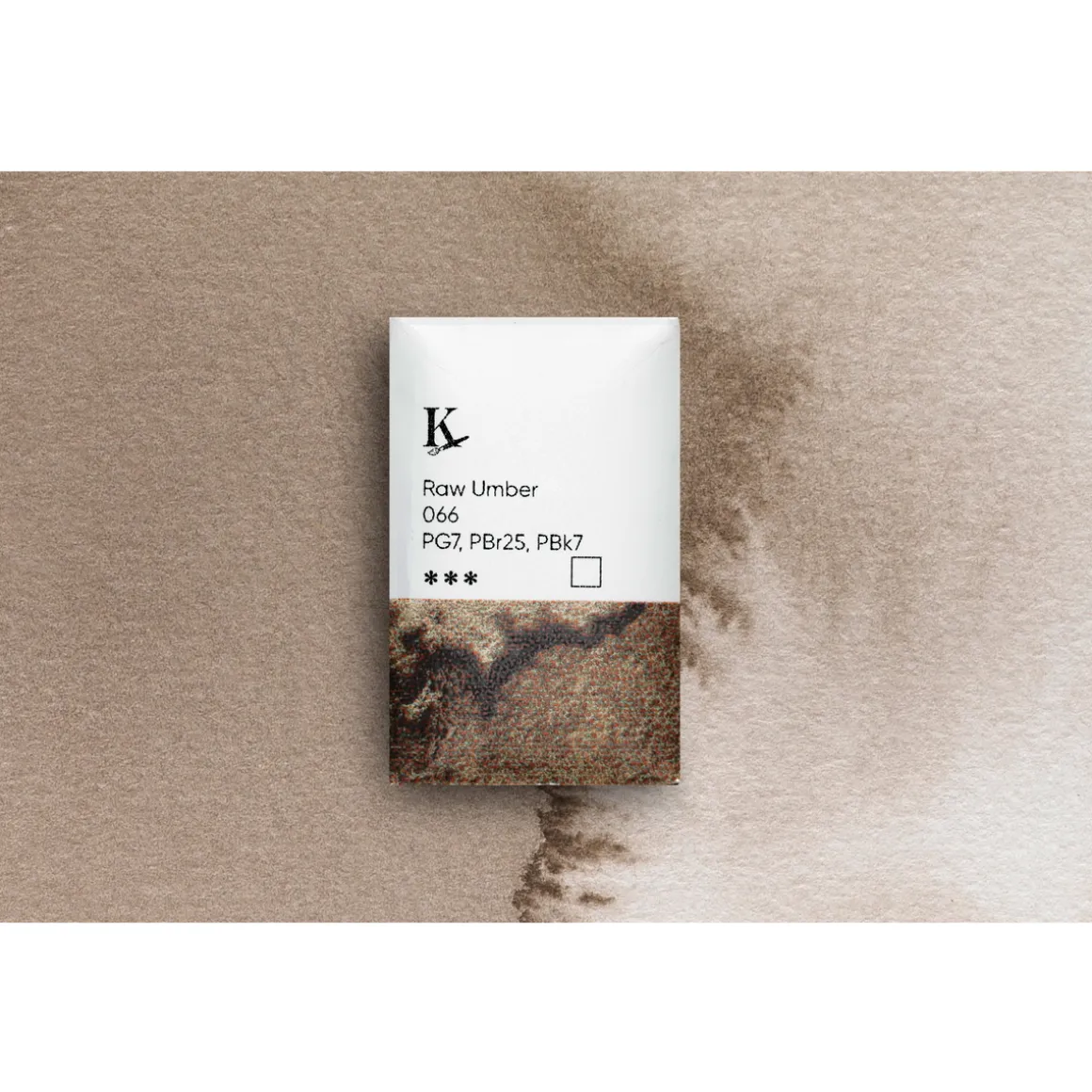 Kreatima Watercolour akvarelfarve 1/1 – Raw Umber 066 PG7, PBr25, PBk7