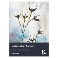 Kreatima Watercolour akvarelblok 100% bomuld A3 (297×420 mm), 20 ark, 300 g/m²