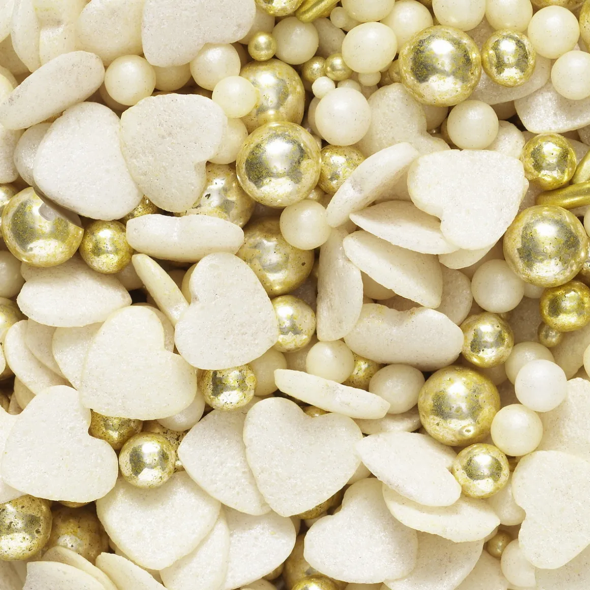 Krymmelmix 40 g Guld – små & store guldkugler og lyse hjerter