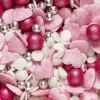 Krymmelmix 40 g Rosa – sølvkugler, røde kugler og rosa hjerter