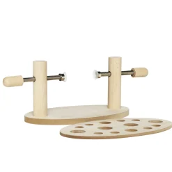 Kugle- og æggemaler i træ med oval base og holder – 25×15×12 cm