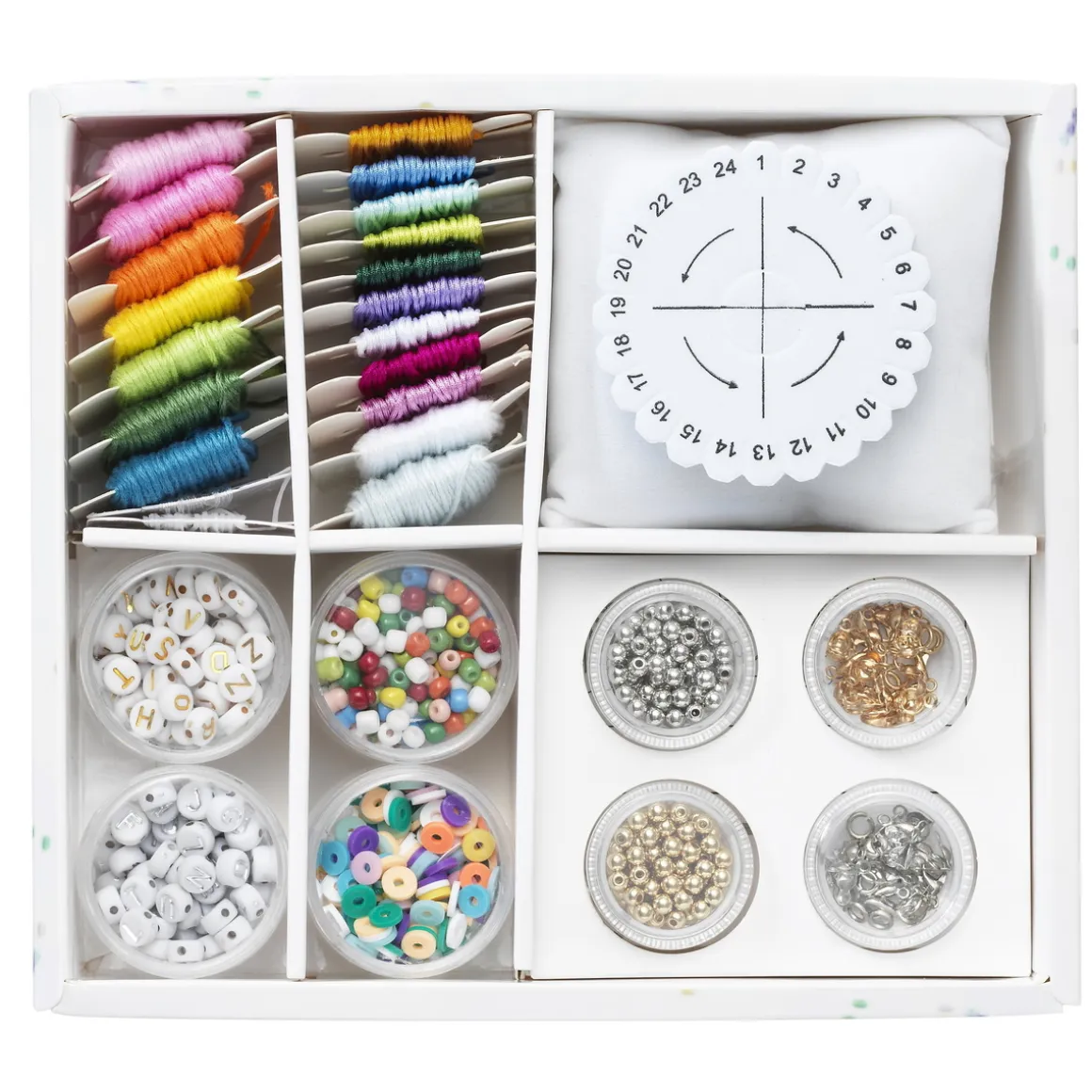 Kumihimo-armbånd, kit med perler, smykketråde, tråd og kumihimo-plade