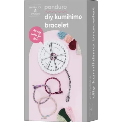 Kumihimo-kit med alt, hvad du skal bruge til at lave flotte armbånd med kumihimo-teknik